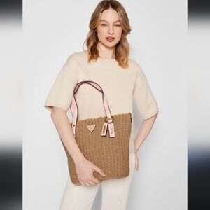 Guess Tan and Pink Shoulder Bag